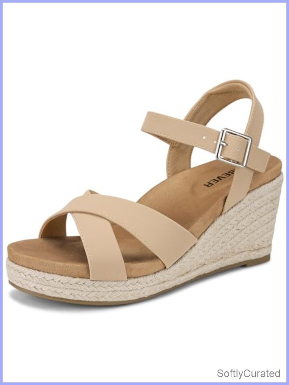 Women's Platform Wedge Sandals with Arch Support Memory Foam Ankle Strap